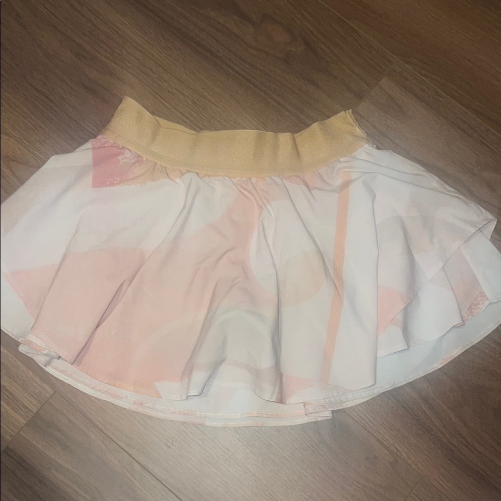 Lululemon Athletica Yellow and White Mini Bubble Skirt - Picture 2 of 2